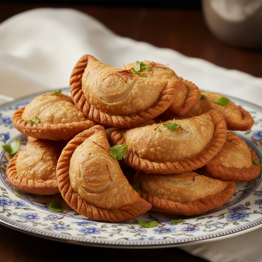 Freshly fried golden Ghughra at Kapil Na Ghughra New Ranip